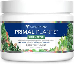 ® Primal Plants MTHF Greens Powder Superfood Supplement to Support Skin Health, Optimize Energy and Digestion, 1 Full Serving of Vegetables - Green Apple Flavor (30 Servings) (New Formula)