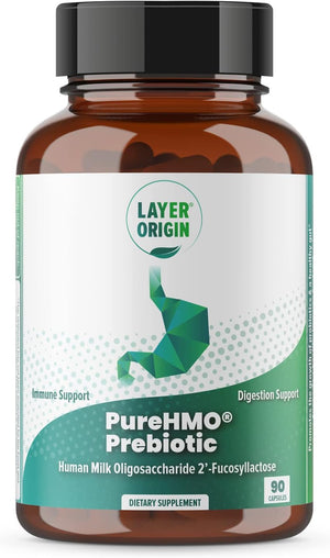 Layer Origin | Purehmo Human Milk Oligosaccharide (HMO 2'-FL) Prebiotic - Feed 180 Billion Probiotics/Serving, 30-Day Supply