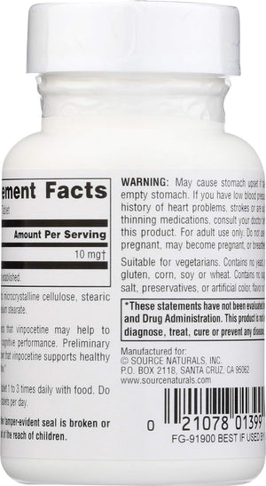 SOURCE NATURALS 10Mg 120 Tb Vinpocetine, 120 CT