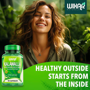 Wixar Kalawalla Capsules – Kalawalla Root & Fern Leaves – Calaguala Extract Herb with Polypodium Leucotomos Pills - Vegetarian Immune, Skin, Alkaline Support Supplements for Men & Women – 90 Capsules