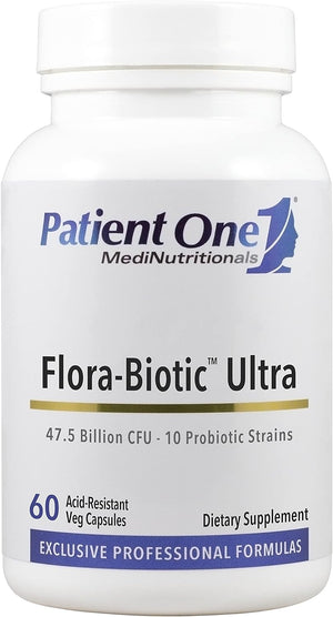 Flora-Biotic Ultra | Probiotic Supplement to Support Balanced Intestinal Flora* | 47.5 Billion CFU plus 10 Probiotic Strains | 60 Capsules