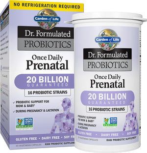 '- Dr. Formulated Probiotics Once Daily Prenatal - Acidophilus and Bifidobacteria Probiotic Support for Mom and Baby - Gluten, Dairy, and Soy-Free - 30 Vegetarian Capsules
