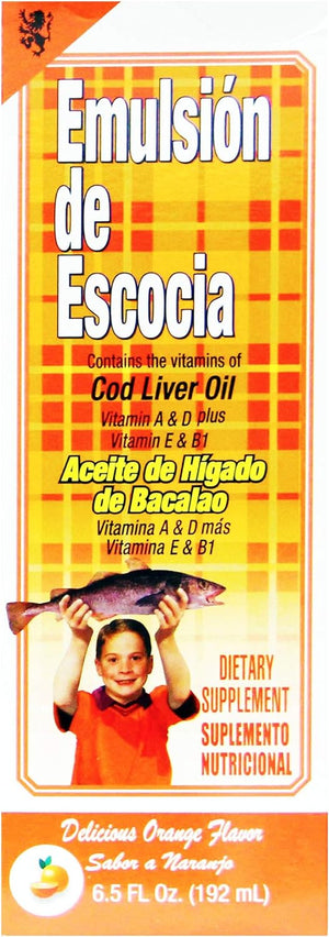 Cod Liver Oil Liquid, Cherry, Fish Oil Liquid with Vitamins A, D, E & B1 for Kids & Adults, Immune & Bone Health, Omega-3, 2 Pack (6.5 Fl Oz Each)