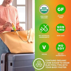 Orgain Organic Hydration Packets, Electrolytes Powder - Mango Hydro Boost with Superfoods, Vegan, Gluten-Free, No Soy Ingredients, Non-Gmo, Less Sugar than Sports Drinks, 16 Count