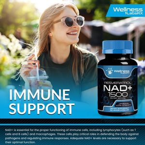NAD Supplement, 1500Mg - Liposomal NAD+ Supplement with Resveratrol, Nad plus Boosting Supplement - Support Cellular Health, Stamina & Healthy Aging - Ultra Strength Capsules - 3 Pack