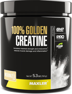 Maxler 100% Golden Creatine - Micronized Creatine Monohydrate Powder - Muscle Building Supplements - Pre/Post Workout Vegan Supplement - Gluten Free Unflavored Creatine Powder - 600 G