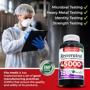 Lab | Resveratrol |180 Capsules | 45000 Mg | Resveratrol Supplement | Resveratrol Organic | Resveratrol Supplement Organic| Resveratrol Supplements | Resveratrol Capsules | Ultra High Absorption.