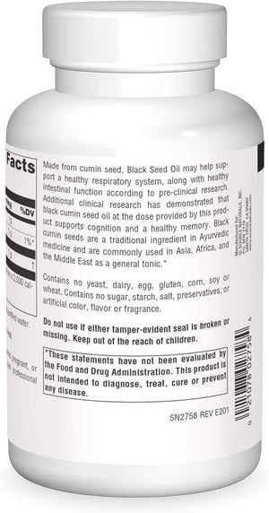 Source Naturals Black Cumin Seed Oil for Respiratory Support -120 Softgels