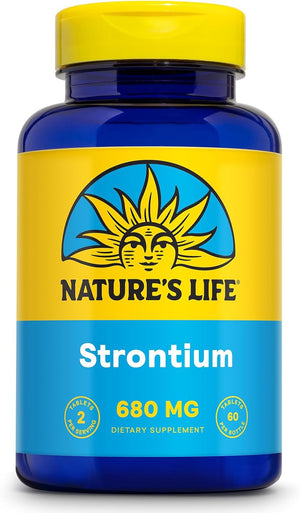 NATURE'S LIFE Strontium Citrate 680Mg - Chelated Strontium Supplement - Trace Minerals Support - High Absorption, Gentle Digestion, 60-Day Guarantee, Lab Verified, 30 Servings, 60 Vegetarian Tablets