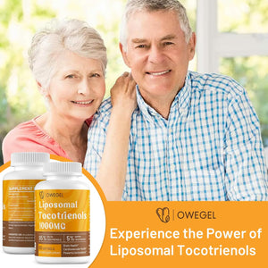 Liposomal Tocotrienols 1000Mg - High Bioavailability Vitamin E Tocotrienols Supplements,95% Delta & 5% Gamma Tocotrienol Capsules Support Cardiovascular,Skin,Bone,Antioxidant,180 Softgels