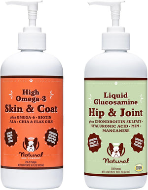 Natural Dog Company Liquid Glucosamine Hip & Joint Oil for Dogs, 16 Oz, Extra Strength Cartilage and Joint Support, Helps Mobility and Eases Occasional Stiffness, Dog Vitamins and Supplements