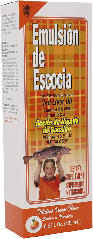 Cod Liver Oil Liquid, Cherry, Fish Oil Liquid with Vitamins A, D, E & B1 for Kids & Adults, Immune & Bone Health, Omega-3, 2 Pack (6.5 Fl Oz Each)