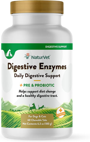 Veterinarian Strength Advanced Probiotics, Healthy Enzymes and PB6 Probiotic Supplement for Your Dogs Stomach, Intestine, Digestion and GI Tract Health, Made by Naturvet, 120 Soft Chews