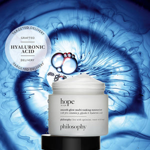 Philosophy Hope in a Jar Smooth-Glow Multi-Tasking Face Moisturizer - with Pro-Vitamin P, Glycolic Acid & Hyaluronic Acid - Provides Deep & Long-Lasting Hydration & Smoother, Radiant Skin