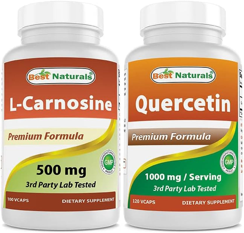 Best Naturals L-Carnosine 500mg – 100 Vegetarian Capsules, Adrenal & Immune Support, USA Made