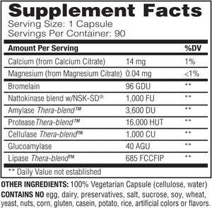 Enzymedica, Natto-K, Enzyme Support, 90 Capsules (FFP)