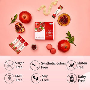 Hamchorok❤️Rg+ Anti-Aging Korean-Beauty Pomegranate Collagen Jelly 20G X60 Stick/ + Ginseng Concentrate + Vitamin C&E for Immune Support, Skin, Hair, Nail & Joint(60)