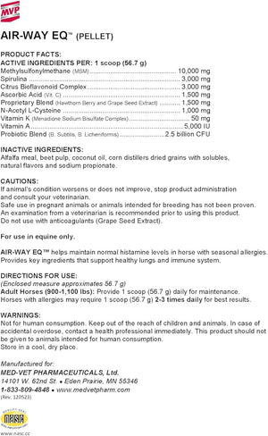 MVP Air-Way EQ (5Lb) Supports Healthy Lung Funtion and Seasonal Allergy Support in Horses