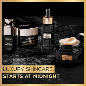 L'Oreal Paris Age Perfect Anti-Aging Midnight Face Serum, Reduce Wrinkles 1Oz + Midnight Cream Sample, Packaging May Vary