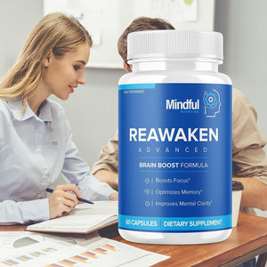 Reawaken Brain Boost Supplement Memory Mindful Advanced Formula 300 Caps 5 Pack
