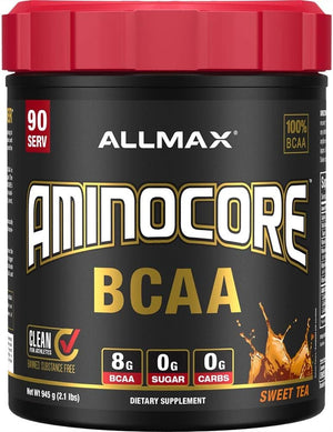 ALLMAX Nutrition AMINOCORE BCAA Powder, 8.18 Grams of Amino Acids, Intra and Post Workout Recovery Drink, Gluten Free, Sweet Tea, 945 G