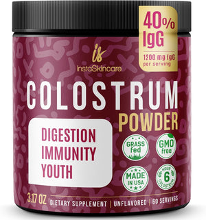 Bovine Colostrum Powder - Pure Bovine Colostrum for Humans - Grass Fed Colostrum Supplement for Gut Support, Immune Health and Hair Growth - Made in USA 3.17 OZ