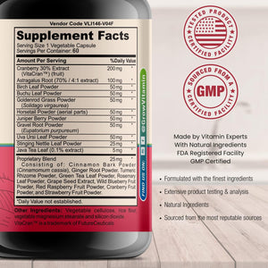 Grow Vitamin Premium Kidney Cleanse Supplement – Powerful Kidney Support Formula with Cranberry Extract Helps Support Healthy Kidneys & Urinary Tract Support– 60 Vegetarian Capsules