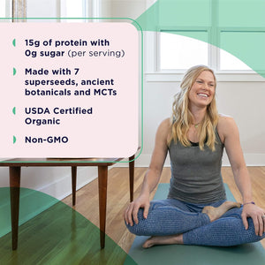 Ancient Nutrition Organic Plant Protein +, Vegan Plant Based Protein Powder, Vanilla, Dairy-Free, Gluten-Free, Non-Gmo, No Sugar Added, Paleo Friendly Supplement 11.5 Oz