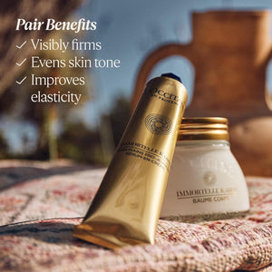 L'Occitane Immortelle Divine Duo Gift Set: Target Wrinkles, Visibly Firm Skin, Improve Skin Elasticity with Body Balm and Hand Cream