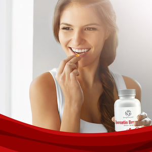 Quercetin 500Mg with Bromelain 100Mg 120 Vegetarian Capsules | Natural Antioxidant Supplement | Relief Complex | Dihydrate Pure Powder Extract Cap 500 Mg Plus