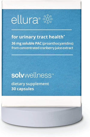 Ellura Solv Wellness Clinically Proven Cranberry Supplement: Get Ahead of Utis with 36Mg of 100% Bioavailable PAC, 30 Capsules