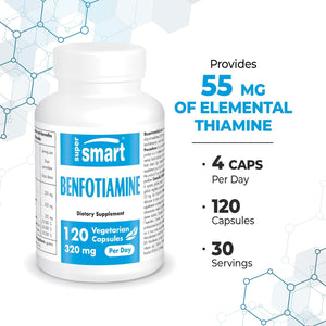 '- Benfotiamine 320Mg per Day (High Potency) - Bioavailable Thiamine - Vitamin B1 Benfotiamine Supplement | Non-Gmo & Gluten Free - 120 Vegetarian Capsules