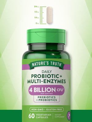 Probiotics with Enzymes | 60 Capsules | Stomach Friendly for Men and Women | Non-Gmo and Gluten Free Digestive Health Supplement