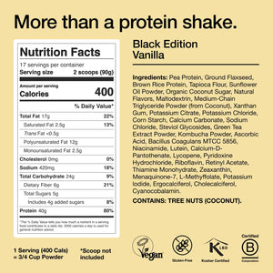 Huel Black Edition | Vanilla 40G Vegan Protein Powder | Nutritionally Complete Meal | 27 Vitamins and Minerals, Gluten Free | 17 Servings | Scoop Not Included to Reduce Plastic