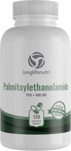 Palmitoylethanolamide 400 Mg Capsules - 120 Veggie Pills | Micronized Pea Formula | Premium Quality Supplement