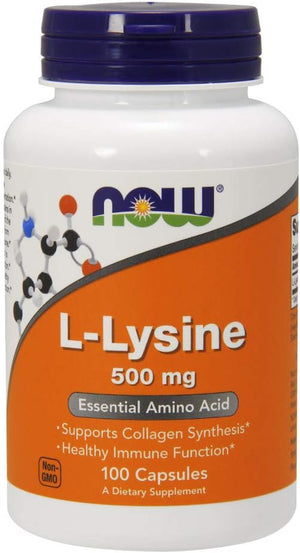 NOW Supplements, L-Lysine (L-Lysine Monohydrochloride) 500 Mg, Amino Acid, 100 Veg Capsules