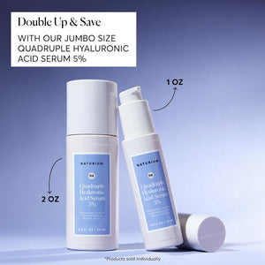 Naturium Quadruple Hyaluronic Acid Serum 5%, Hydrating & Anti-Aging Face Moisturizer, Fragrance Free, 1.0 Oz