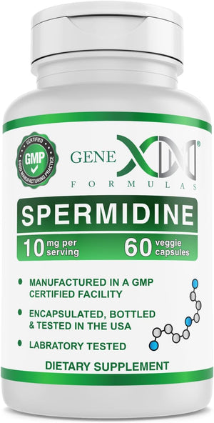 GENEX Spermidine Supplement (60 Vegan Capsules)-10Mg of Spermidine from Wheat Germ Extract, Autophagy Supplement for Healthy Aging & Cell Renewal, Non-Gmo, Gluten-Free