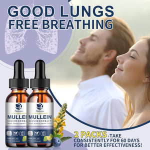 Mullein Drops for Lungs, Lung Detox & Cleanse, 720,000Mg Mullein Leaf Extract Tincture with Chlorophyll, Elderberry, Etc, Vegan Herbal Supplement for Immune Respiratory, Blueberry Flavor