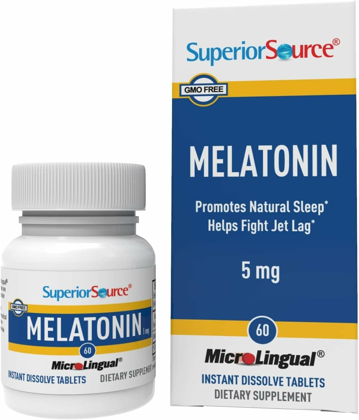 Superior Source Melatonin 3 Mg - Healthy Sleep Support Supplement for Adults - Melatonin Formula with Chamomile Aids Relaxation & Restful Sleep - 60 Sublingual Dissolving Tablets