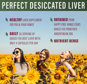 – Perfect Desiccated Liver Powder – 180 Grams – Undefatted Beef Liver – Natural Source of Protein, Iron, Vitamins a & B
