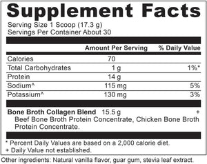 Collagen Powder, Bone Broth Collagen, Vanilla, Hydrolyzed Multi Collagen Peptides, Supports Skin and Nails, Joint Supplement, 30 Servings, 18.3Oz