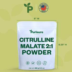 L-Ctrulline Powder 250G, Premium Citrulline 2:1 Malate Supplement for Strength Performance and Energy, Pre-Workout Citrulline Malate Powder - Enhance Muscle Pumps and Recovery - 83 Servings