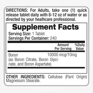 Lab | Boron |10 Mg | 240 Servings | Boron Supplement for Men | Boron Supplement for Women | Boron Supplement | Ultra High Absorption, S.