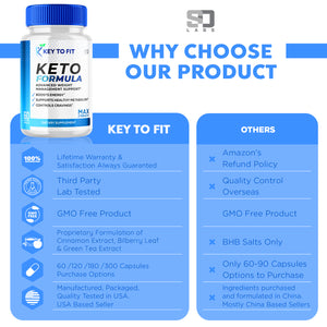 Key to Fit Advanced Keto Capsules - Weight Management and Energy Boost (2 Pack)