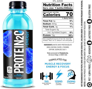 Protein2O 15G Whey Protein Infused Water plus Energy, Cherry Lemonade, 16.9 Oz Bottle (Pack of 12)