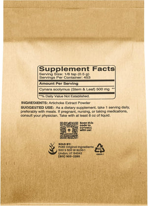 PURE ORIGINAL INGREDIENTS Artichoke Extract (8Oz) Herbal Supplement, Gluten-Free, Non-Gmo