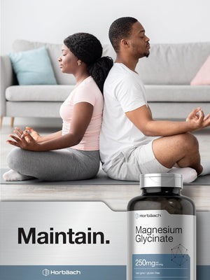 Horbäach Magnesium Glycinate | 250Mg | 120 Softgels | Non-Gmo and Gluten Free Supplement
