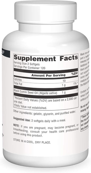 Source Naturals Black Cumin Seed Oil for Respiratory Support -120 Softgels