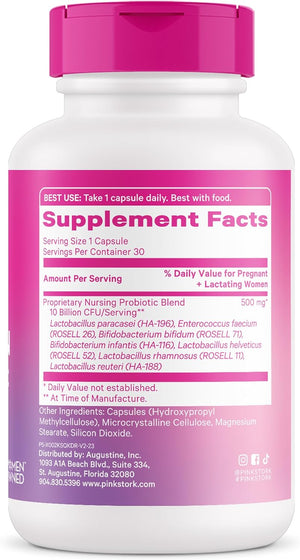 Lactation Probiotic - 10 Billion Cfus Multi Strain Postnatal Probiotics for Breastfeeding Women - Support Breast Milk & Gut Health, Postpartum Essentials, 30 Capsules